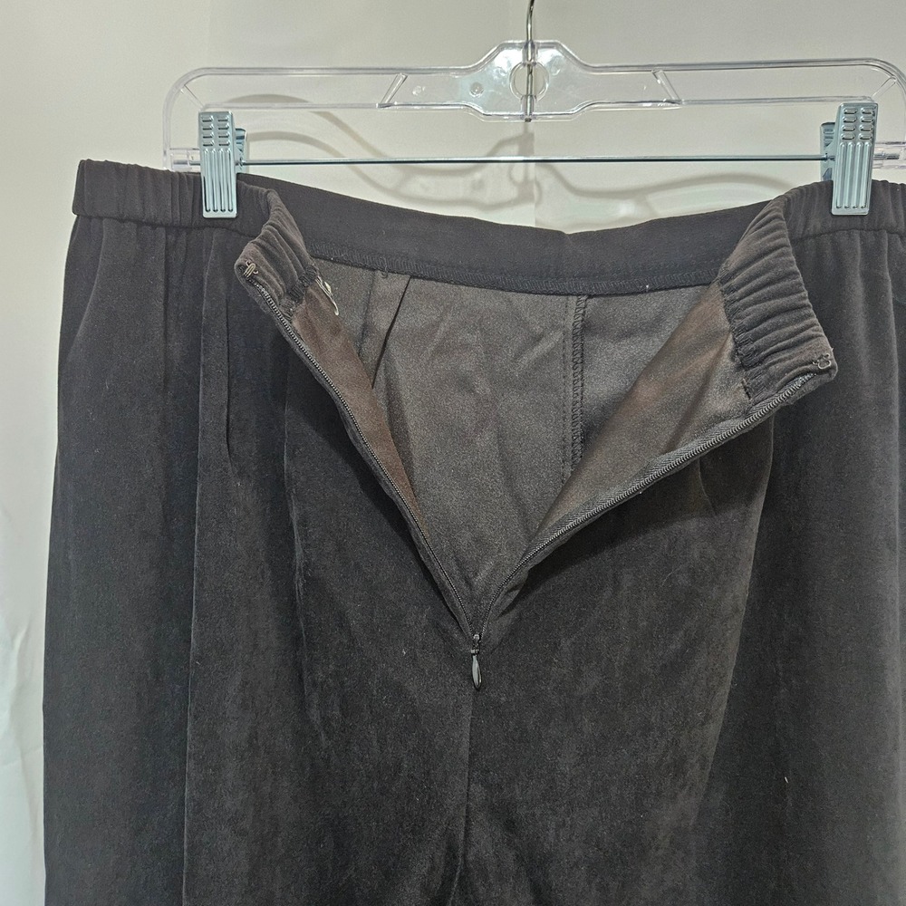 Vtg Amanda Smith II Womens 16W Black Faux Suede Pant Suit 2pc Blazer Set Lagen - Picture 5 of 14